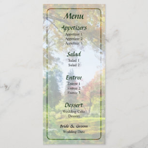 Menu de mariage Automne Vista