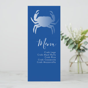 Menu de mariage bleu nautique de Crab Boil