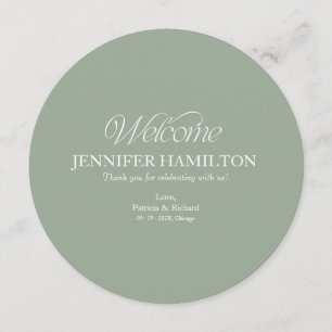 Menu de mariage circulaire et carte de placement a