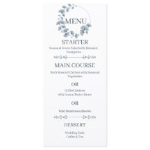 Menu de mariage Couronne florale de Ginkgo bleu Bo