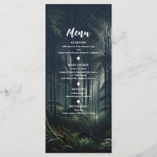 Menu de mariage d'anniversaire Forêt sombre au cré