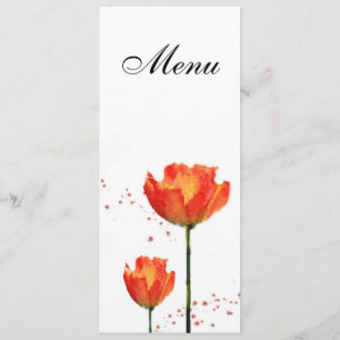 Menu de mariage d'aquarelle de tulipes