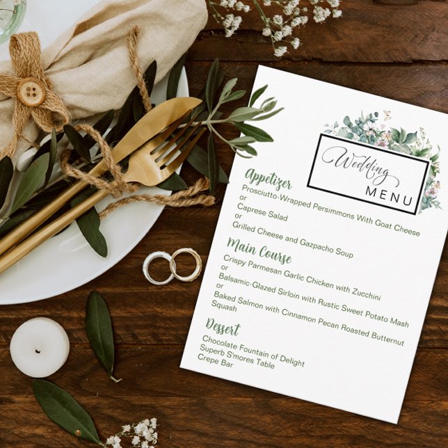 Menu de mariage de jardin 4,5 po x 6,25 po (Créateur téléchargé)