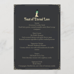 Menu de mariage de la mariée de Frankenstein Got
