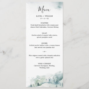 Menu de mariage de Noël de dîner d'arbre de pin d'