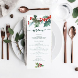 Menu de mariage de Noël Holly Fête prénuptiale