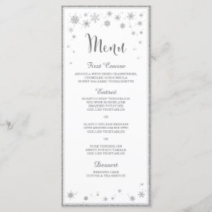 Menu de mariage d'hiver/menu mariage de flocon de