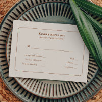 Menu de Mariage d'ivoire Boho Simple Choix RSVP