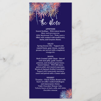Menu de mariage du 4 juillet, Menu minimaliste