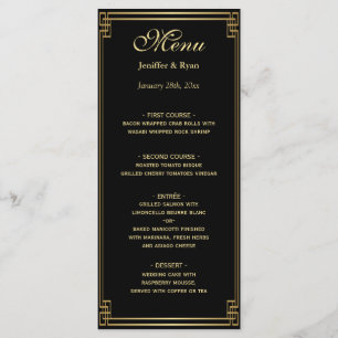 Menu de mariage élégant