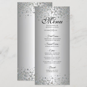 Menu de mariage élégant en argent