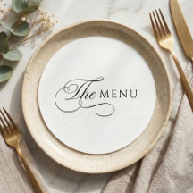 Menu de mariage élégant en cercle calligraphié