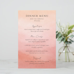 Menu de mariage élégant et moderne de style côtier