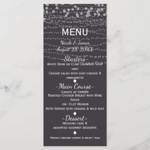Menu de mariage élégant moderne avec guirlande de