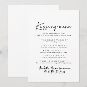Menu de mariage élégant moderne Kissing Carte de j