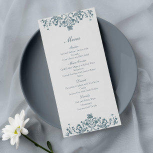 Menu de mariage élégant ornement baroque