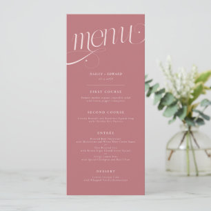 Menu de mariage Élégant Tourbillon Rose Poussiéreu
