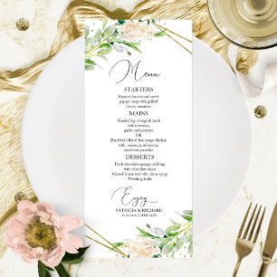 Menu de mariage Élégante verdure géométrique