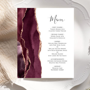 Menu de mariage en agate or rose Bourgogne abordab
