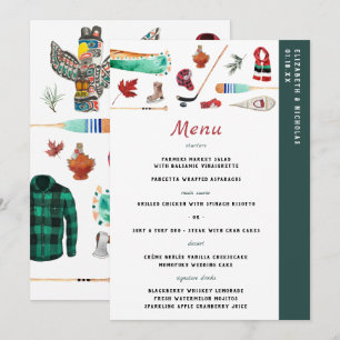 Menu de mariage en camping de montagne hivernal ru