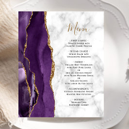 Menu de mariage en marbre d'agate violet Budget