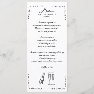 Menu de mariage fantaisiste