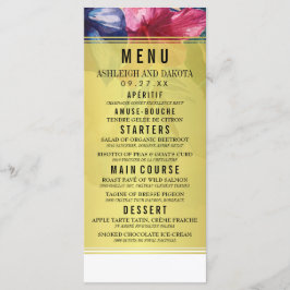 Menu de mariage | Fleurs d'aquarelle tropicale
