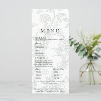 Menu de mariage floral