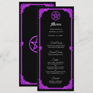 Menu de mariage gothique à lueur violette ensorcel