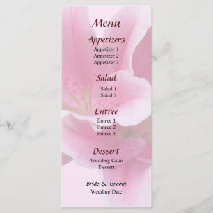 Menu de mariage Lilies Arm in Arm