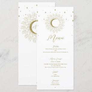 Menu de mariage Lune Éclat céleste Étoiles d'or