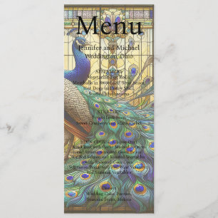 Menu de mariage luxueux maximaliste Paon