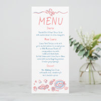 Menu de mariage manuscrit décoration fantaisiste f