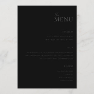 Menu de Mariage minimaliste mat moderne