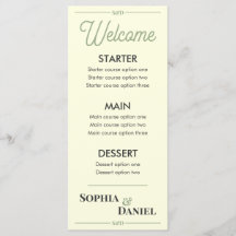 Menu de mariage moderne éditable
