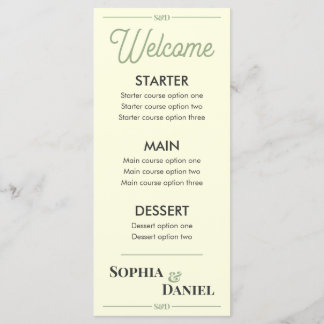 Menu de mariage moderne éditable
