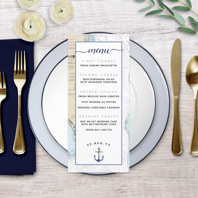 Menu de mariage nautique en Floride du Sud (South Florida ⚓️💍 Nautical Wedding Menu
)