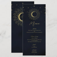 Menu de mariage Nuit aux étoiles d'or Soleil éclat