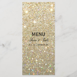 Menu de mariage - or Glit ouvrier