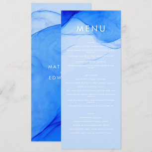 Menu de mariage personnalisé à l'encre moderne, bl