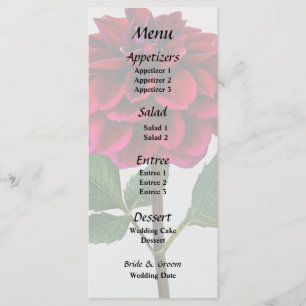 Menu de mariage Red Dahlia in Sunshine