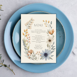 Menu de mariage rustique Fleur sauvage Wreath Gard
