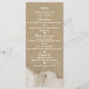 Menu de mariage sable de plage et eau de mer océan