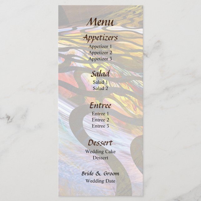 Menu de mariage serpent fractal (Devant)
