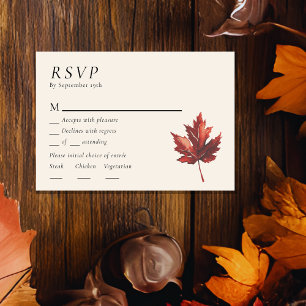 Menu de Mariage simple à feutre d'automne minimal 