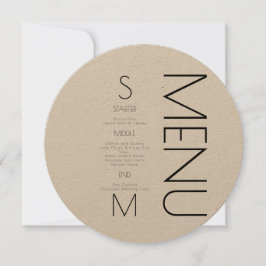 Menu de mariage simple avec lettrage noir monogram