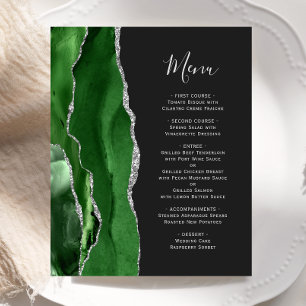 Menu de mariage sombre Budget Chasseur Vert Agate 
