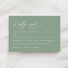 Menu de mariage tournesol vert sauge