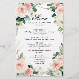 Menu de Mariage végétal géométrique flush