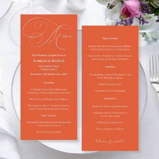 Menu de mariage Verona Sunset
